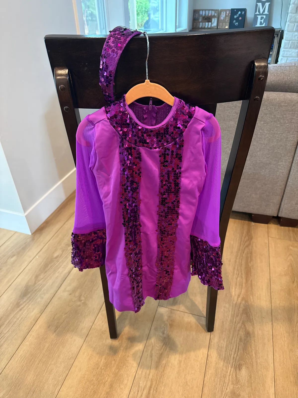 Weissman Purple Sequin Dance Costume Top dance costume in purple and plum