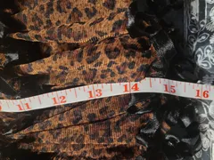 NEW Latin Dance Practice Skirt — Leopard Print Tiered Ruffle — Waist Flat 12" dancewear piece detail 6