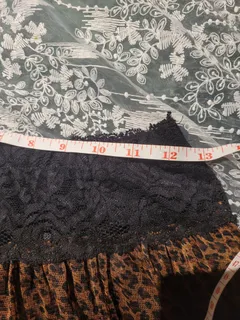 NEW Latin Dance Practice Skirt — Leopard Print Tiered Ruffle — Waist Flat 12" dancewear piece detail 4