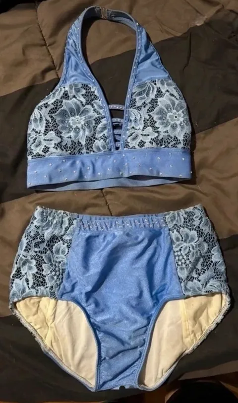 Blue Lace Two-Piece Costume one-piece