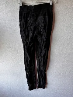 Black Nylon Jogger Pants, Lululemon dancewear piece in black detail 2