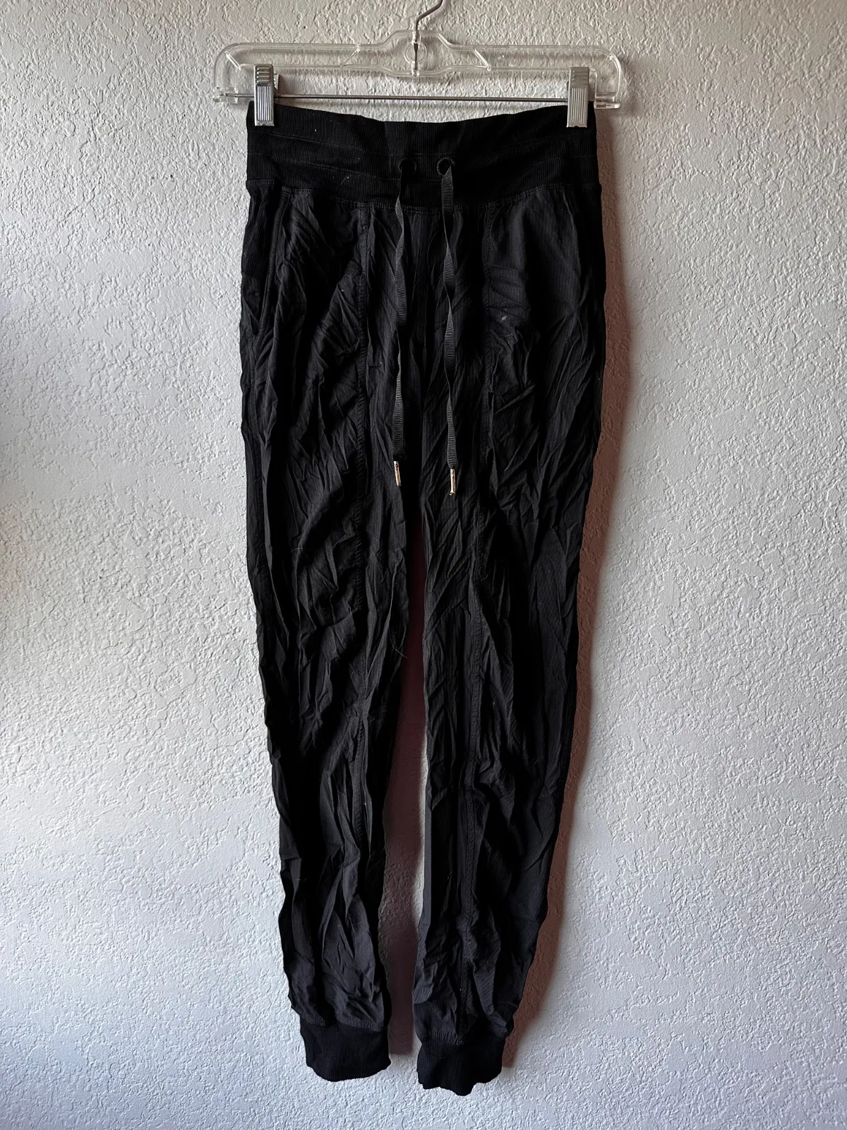 Black Nylon Jogger Pants, Lululemon dancewear piece in black