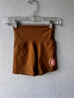 Offline Brown High-Waisted Dance Shorts dancewear piece in brown detail 1
