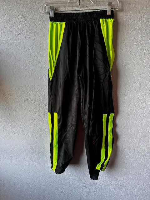 Black Neon Stripe Hip Hop Pants, Weissman one-piece