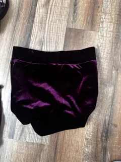 Kelly Purple Velvet Dance Costume Set dance costume in purple and black detail 3