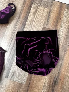 Kelly Purple Velvet Dance Costume Set dance costume in purple and black detail 2