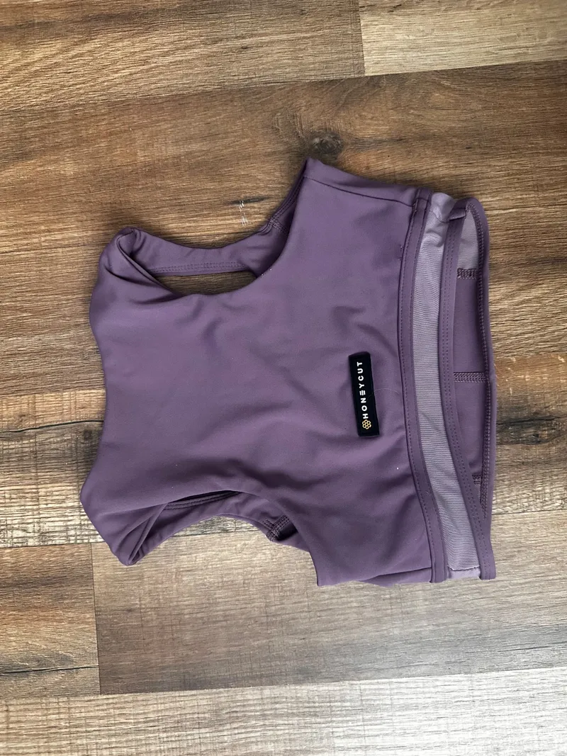 Honeycutt Purple Dance Leotard with Cutouts dancewear piece in plum detail 2