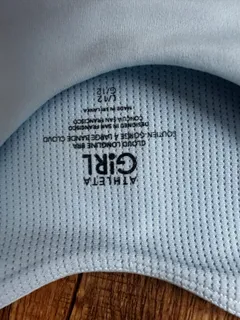 Light Blue Athleta Tank Top dancewear piece in white detail 3