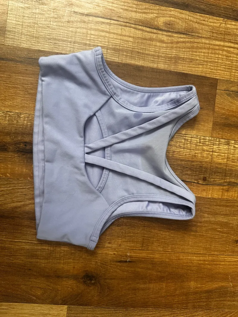 Pale Blue Tank Top dancewear piece in blue detail 2