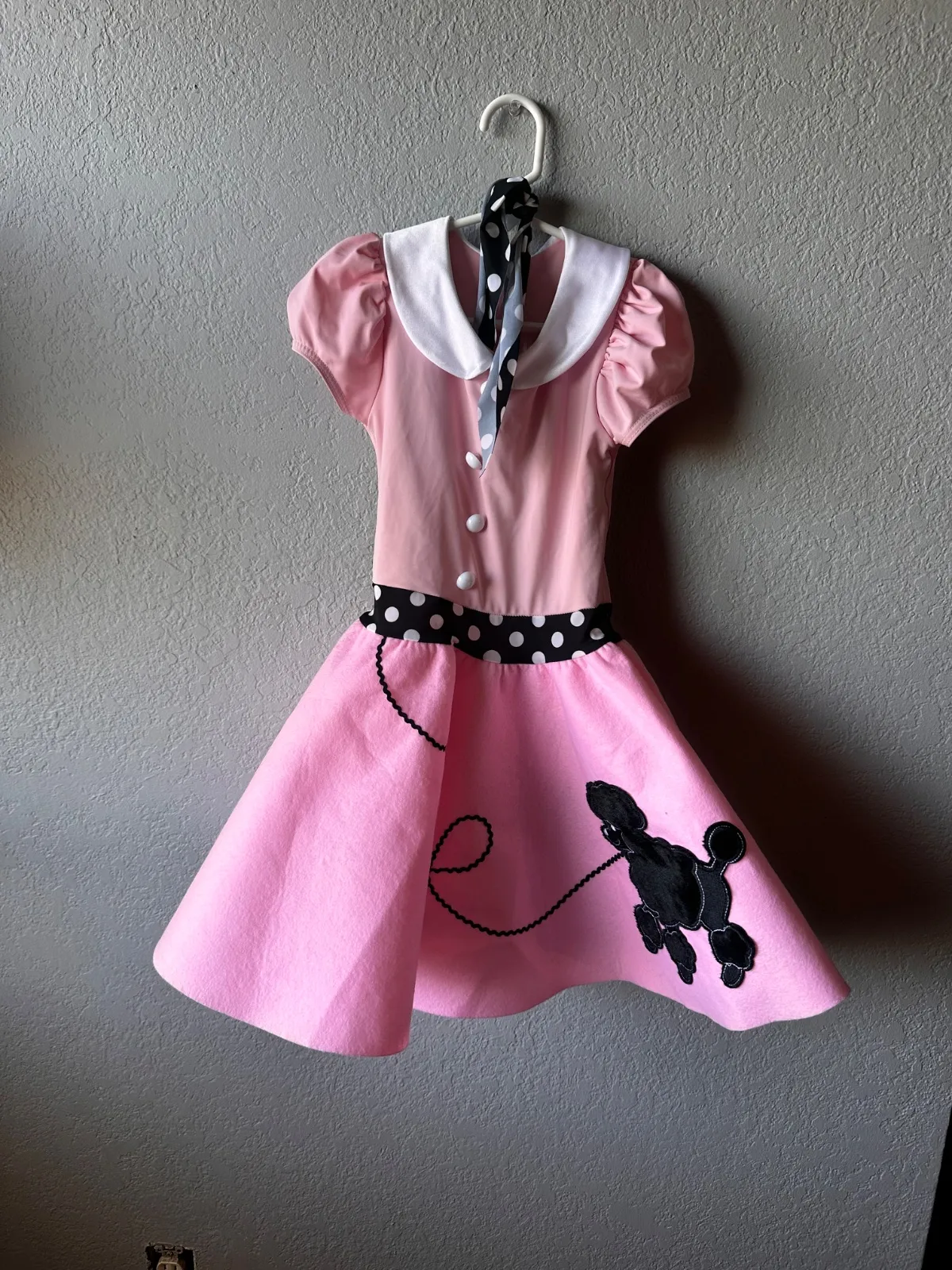 Pink Poodle Skirt Dance Costume, Weissman dance costume in pink and black