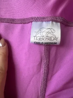 Tiger Friday Purple Flare Dance Pants dance costume in hot pink detail 2